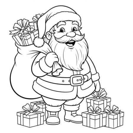 Natal Papai Noel (Desenho para Colorir)