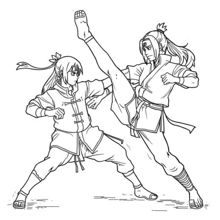 Neji e Tenten (Desenho para Colorir)