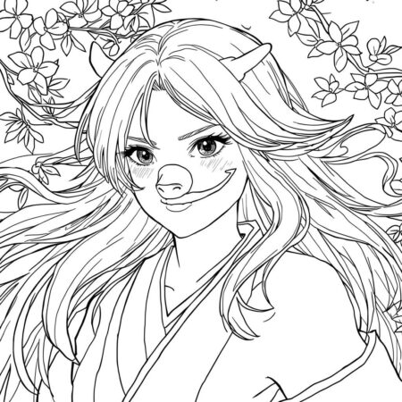 Nezuko transformando (Desenho para Colorir)