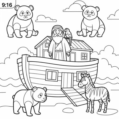 Noe e os Animais (Desenho para Colorir)