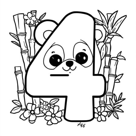 Numeros Kawaii (Desenho para Colorir)