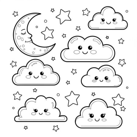 Nuvens do Mario (Desenho para Colorir)