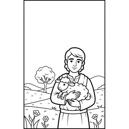 O Bom Pastor (Desenho para Colorir)