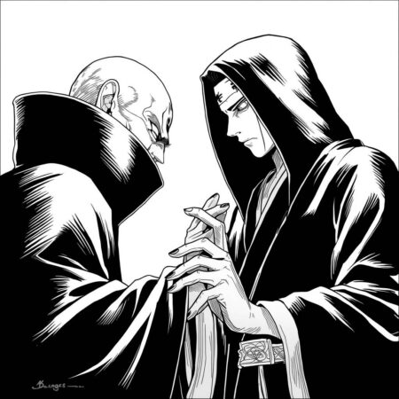 Orochimaru e Sandaime (Desenho para Colorir)