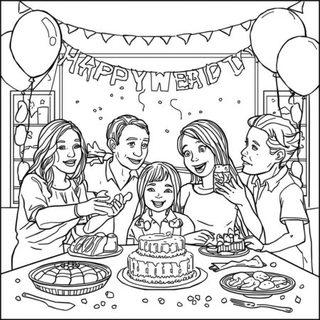 Os Weasleys em Festa (Desenho para Colorir)