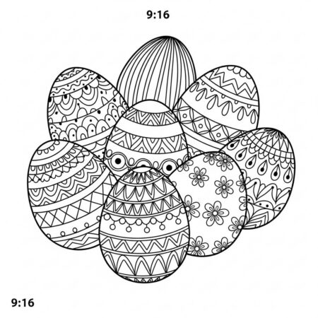Ovos Decorados Pascoa (Desenho para Colorir)