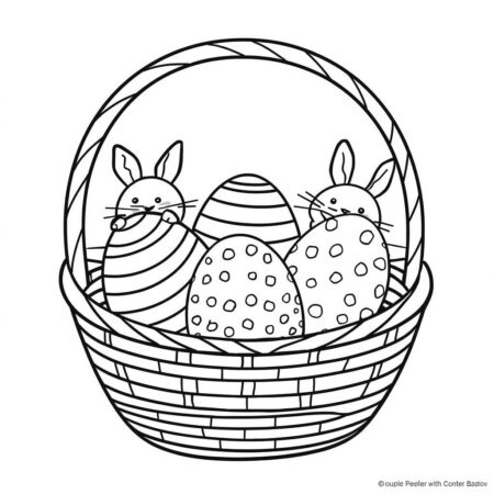 Ovos de Pascoa Simples (Desenho para Colorir)