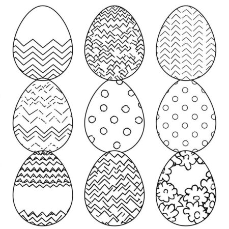 Ovos de Pascoa com Padroes (Desenho para Colorir)