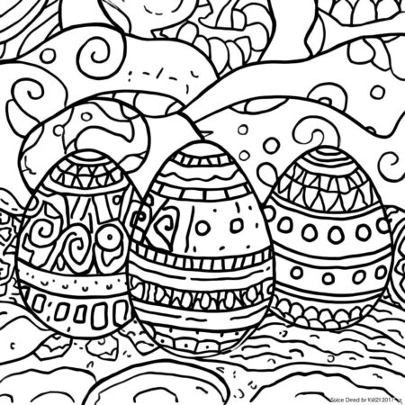 Ovos de Pascoa e Arte (Desenho para Colorir)