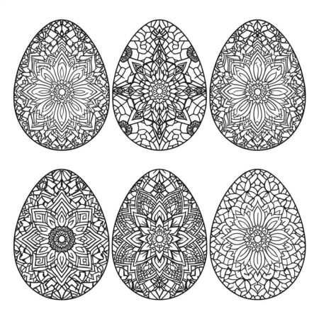 Ovos de Pascoa para Adultos (Desenho para Colorir)