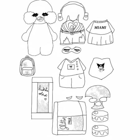 Paper Duck estiloso com acessórios para imprimir