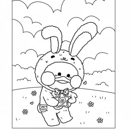 Paper Puck Coelhinho Fofo (Desenho para Colorir)