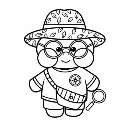 Paper Puck Detetive Fofo (Desenho para Colorir)