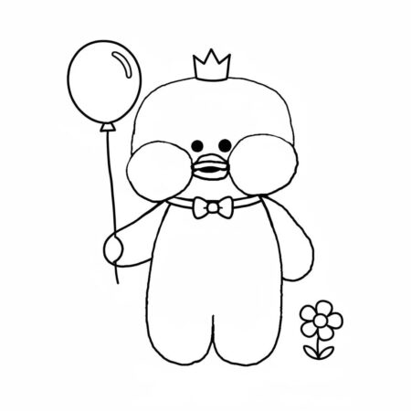 Paper Puck Divertido com Balão (Desenho para Colorir)