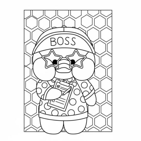 Paper Puck Estiloso com Óculos e Clipboard (Desenho para Colorir)