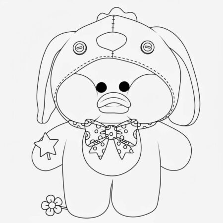 Paper Puck Fofo com Chapeuzinho de Cachorro (Desenho para Colorir)