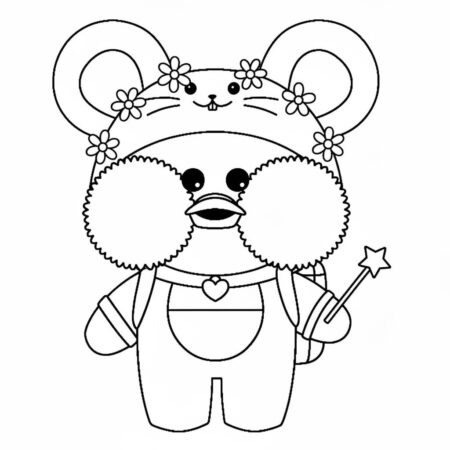 Paper Puck Fofo com Estrela Mágica (Desenho para Colorir)