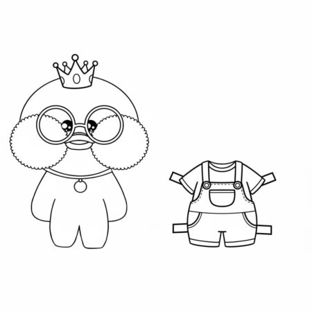 Paper Puck Fofo com Roupas (Desenho para Colorir)