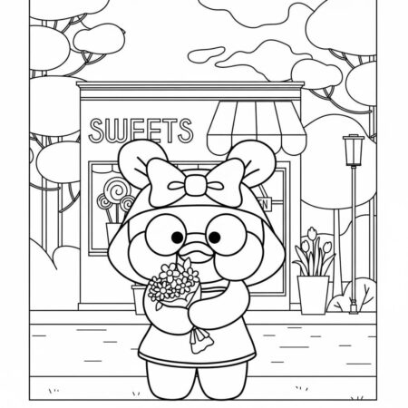 Paper Puck com docinhos e flores (Desenho para Colorir)