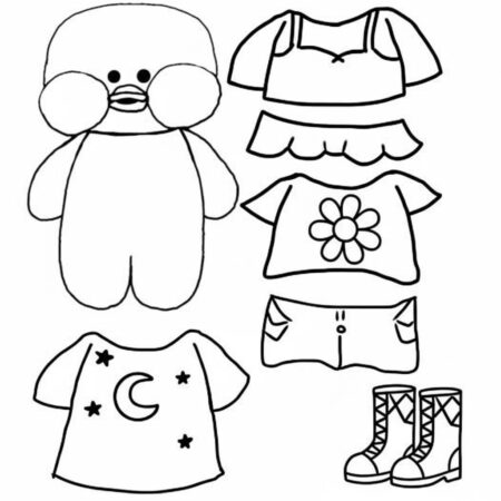 Paper Puck com roupas divertidas (Desenho para Colorir)