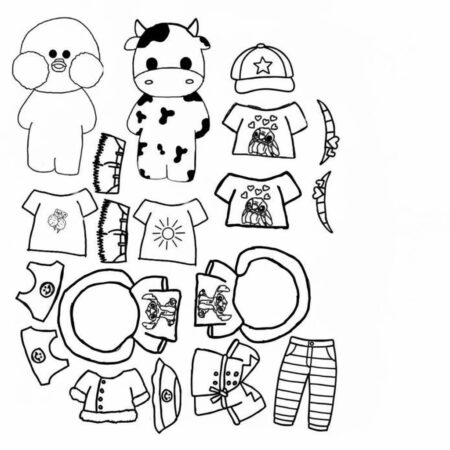 Paper Puck com roupas divertidas (Desenho para Colorir)