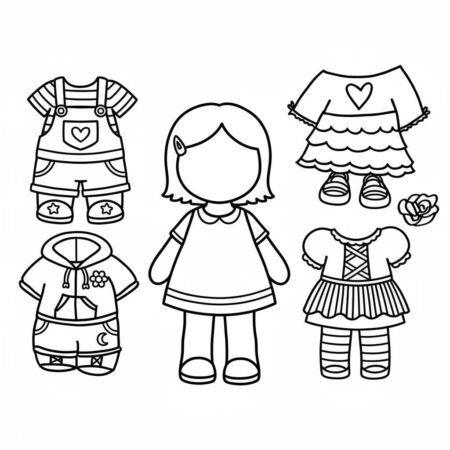 Paper Puck com roupas divertidas (Desenho para Colorir)