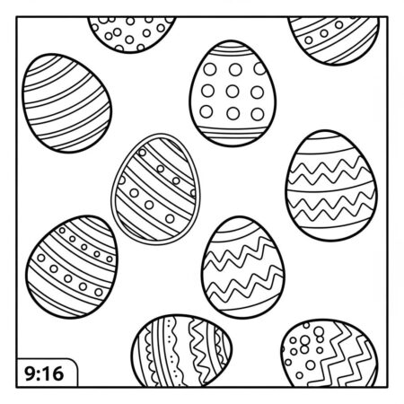 Pascoa Simples Ovos (Desenho para Colorir)