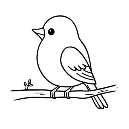 Passaro Simples para Criancas (Desenho para Colorir)
