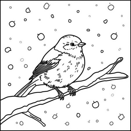 Passaro de Inverno (Desenho para Colorir)