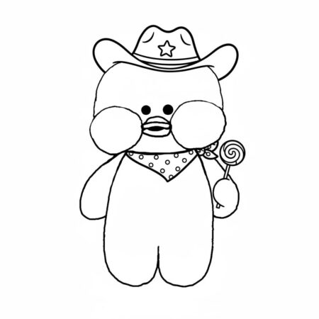Pato de Papel Fofinho com Chapéu de Cowboy