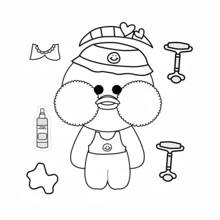 Pato de Papel Fofo com Acessórios para Imprimir