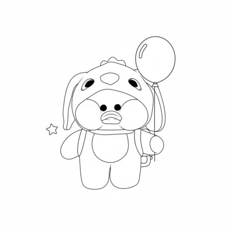 Pato de Papel Fofo com Balão