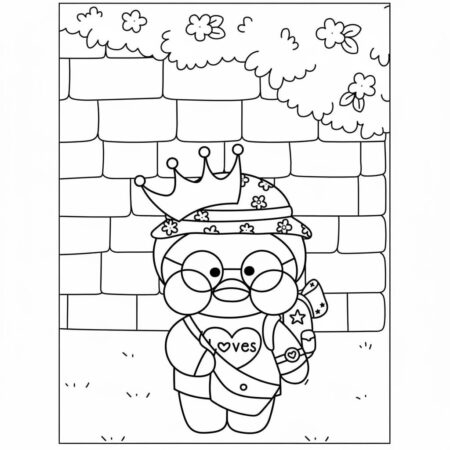 Pato de Papel Fofo com Coroa para Imprimir