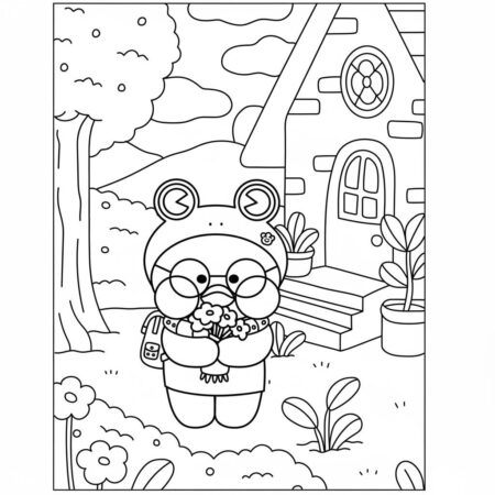 Pato de Papel Fofo com Flores