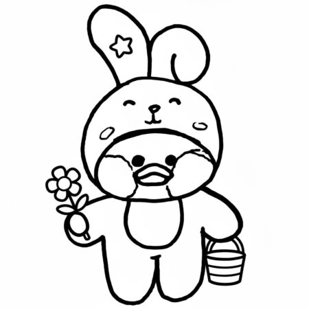 Pato de Papel Fofo com Flores