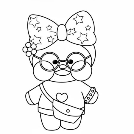 Pato de Papel Fofo com Óculos e Laço