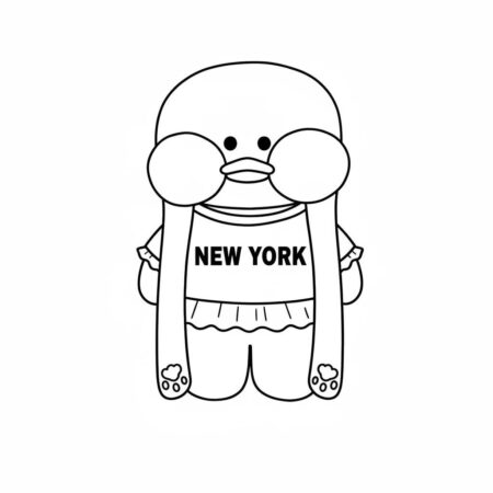 Pato de Papel fofinho com camiseta de Nova York
