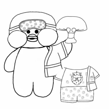 Pato de Papel fofinho com roupas para imprimir