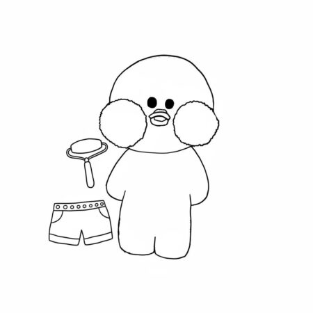 Pato de Papel fofo com acessórios para imprimir