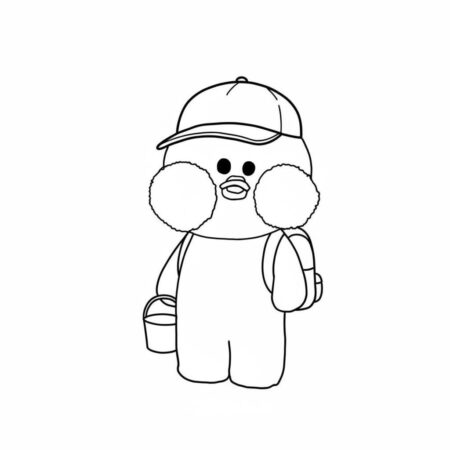 Pato de Papel fofo com chapéu para imprimir