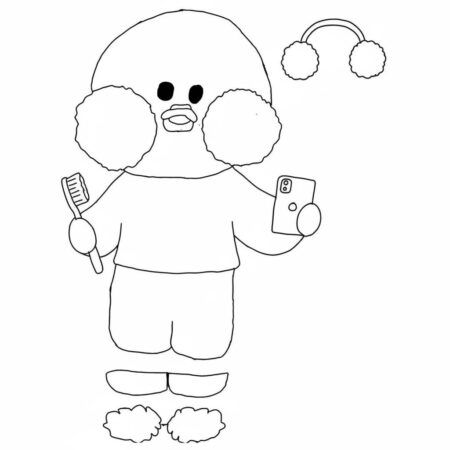 Pato de Papel fofo com escova e celular