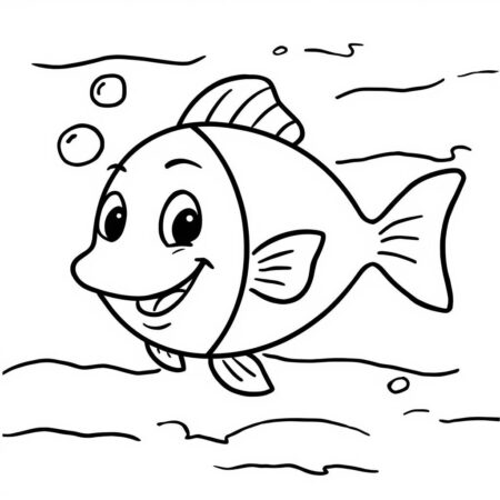 Peixe Simples para Criancas (Desenho para Colorir)