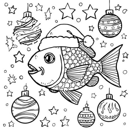 Peixe de Natal (Desenho para Colorir)