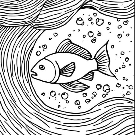 Peixe e Agua (Desenho para Colorir)