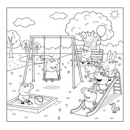 Peppa Pig Aventura no Parque (Desenho para Colorir)