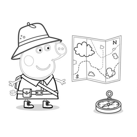 Peppa Pig Exploradora (Desenho para Colorir)