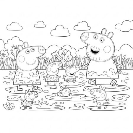 Peppa Pig e Amigos (Desenho para Colorir)