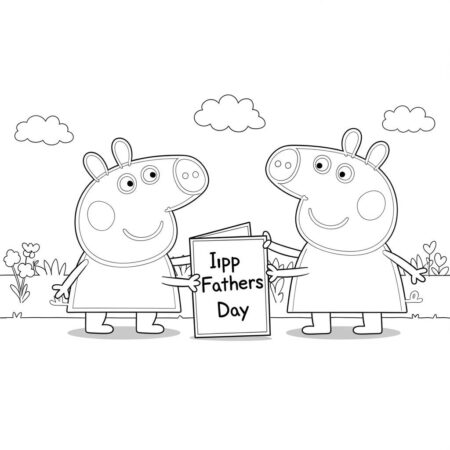 Peppa Pig e o Dia dos Pais (Desenho para Colorir)