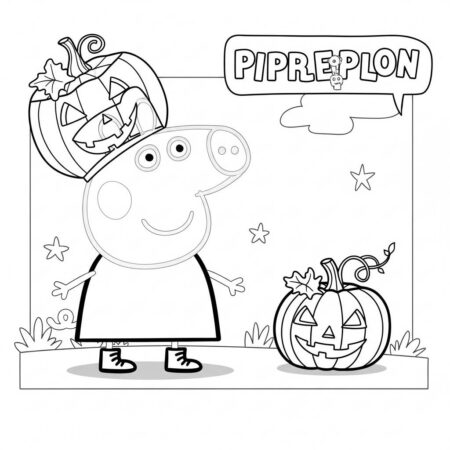 Peppa Pig e o Halloween (Desenho para Colorir)