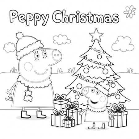 Peppa Pig e o Natal (Desenho para Colorir)